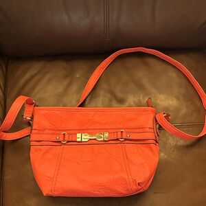 Rosetti Vibrant Orange Crossbody Bag with Gold Accents